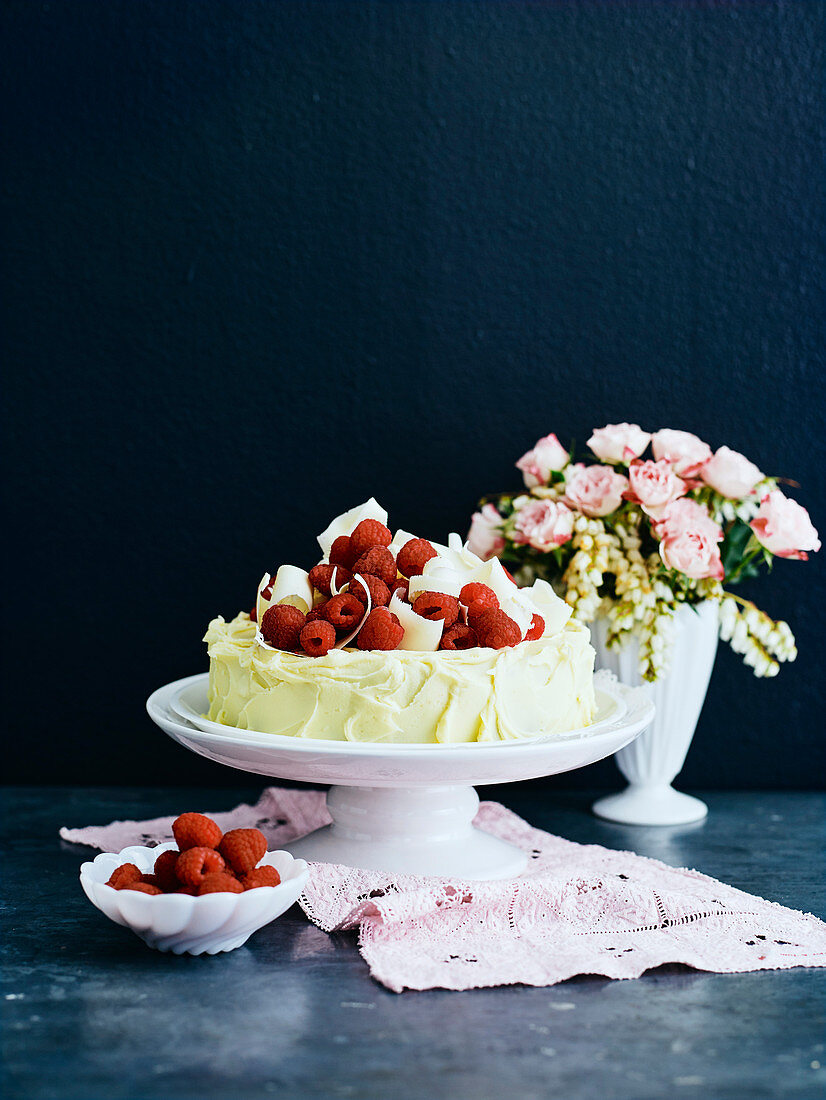 Raspberry White Chocolate Mud Cake