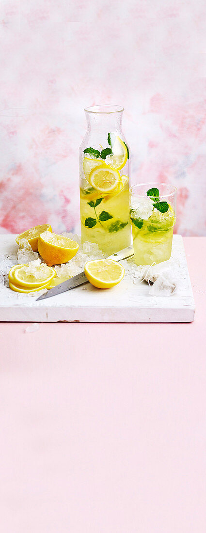 Iced Lemon and Mint Green Tea