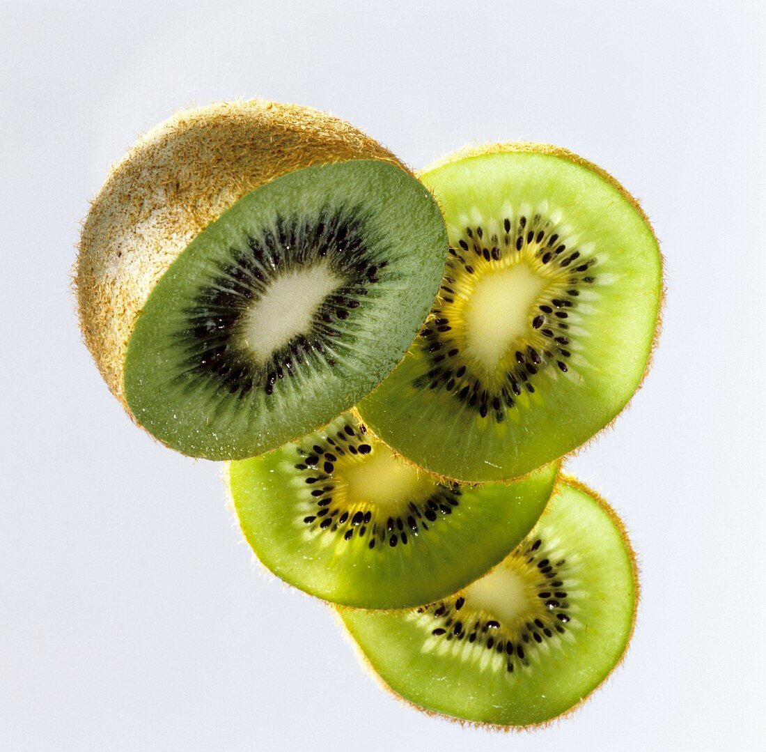 A Kiwi Half with Kiwi Slices