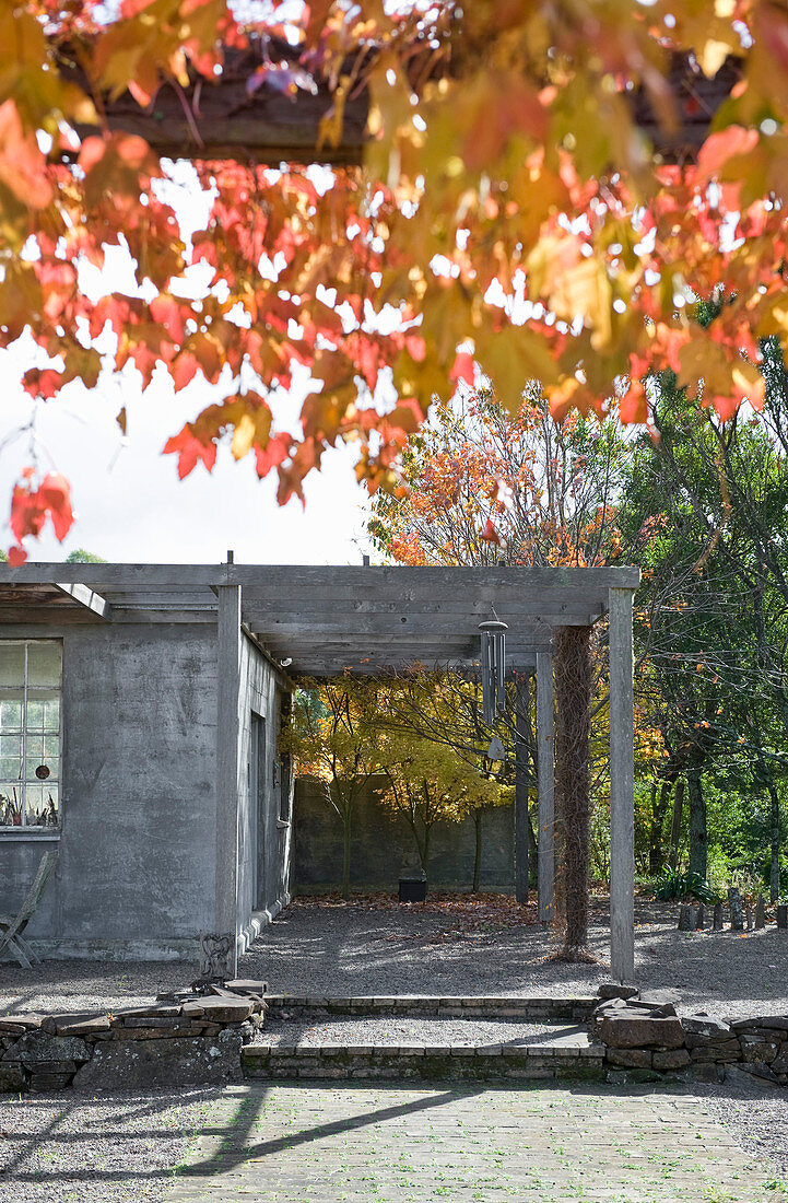 Concrete building with terrace