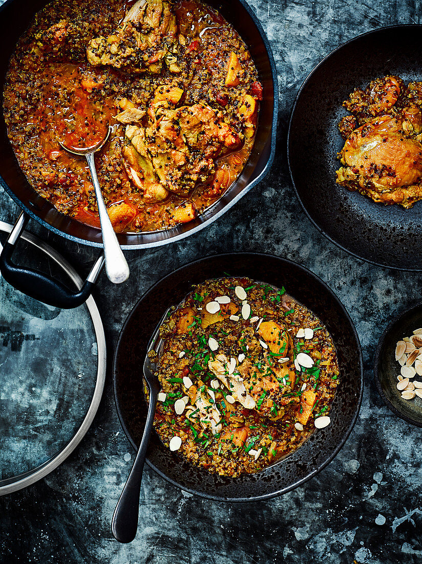 One-pot chicken and quinoa tagine