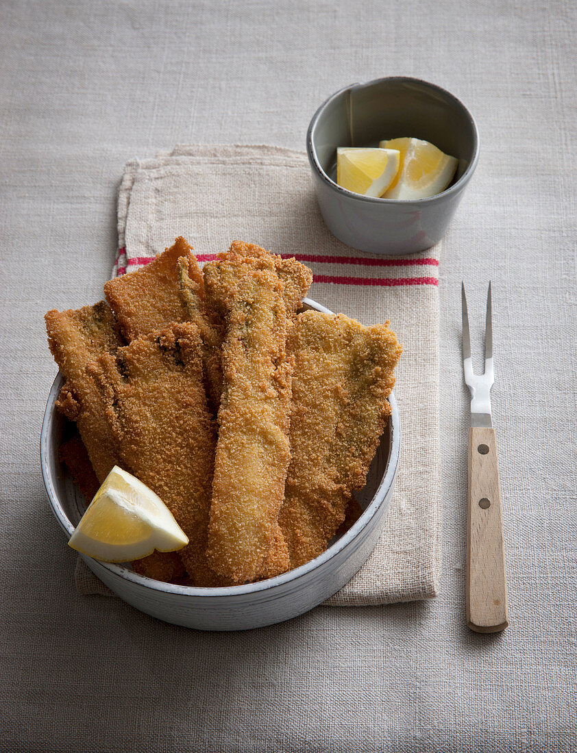 Mangold-Schnitzel mit Zitrone