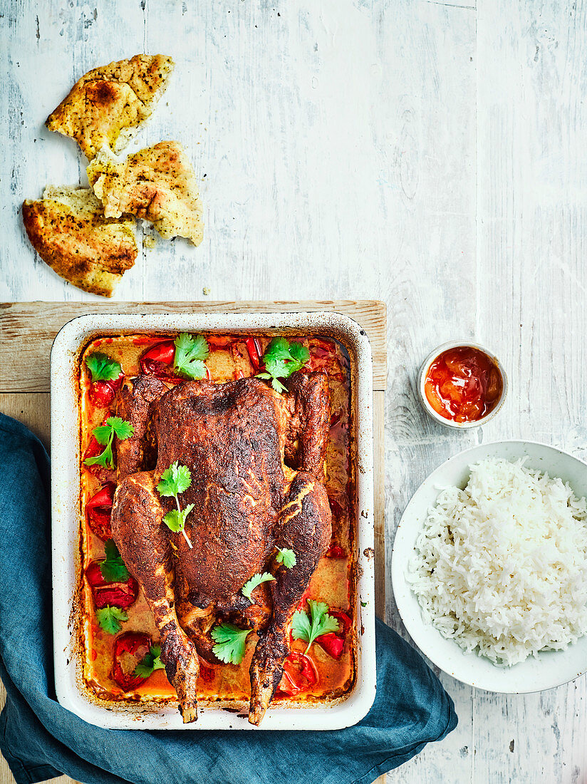 Spiced-yogurt roast chicken