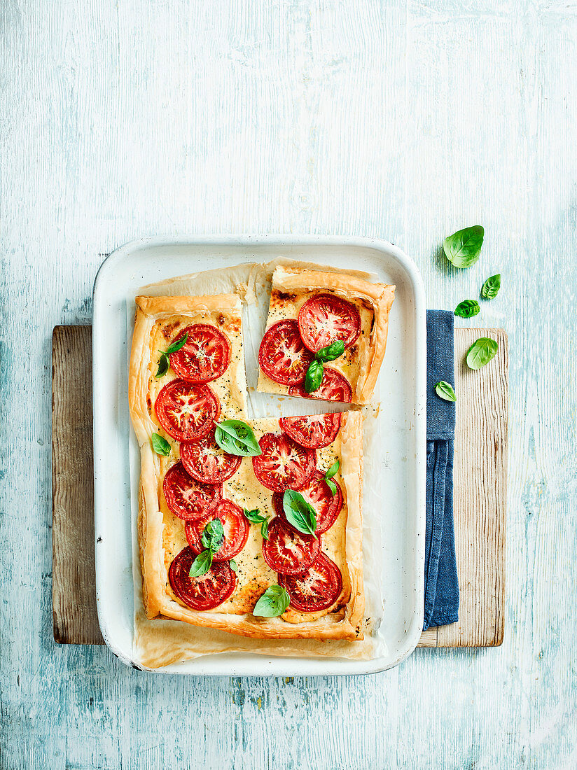 Ricotta, parmesan and tomato tart