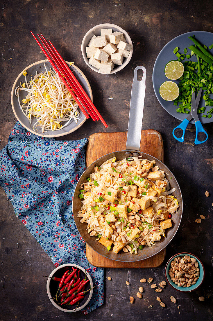 Pad Thai mit Tofu (vegan)