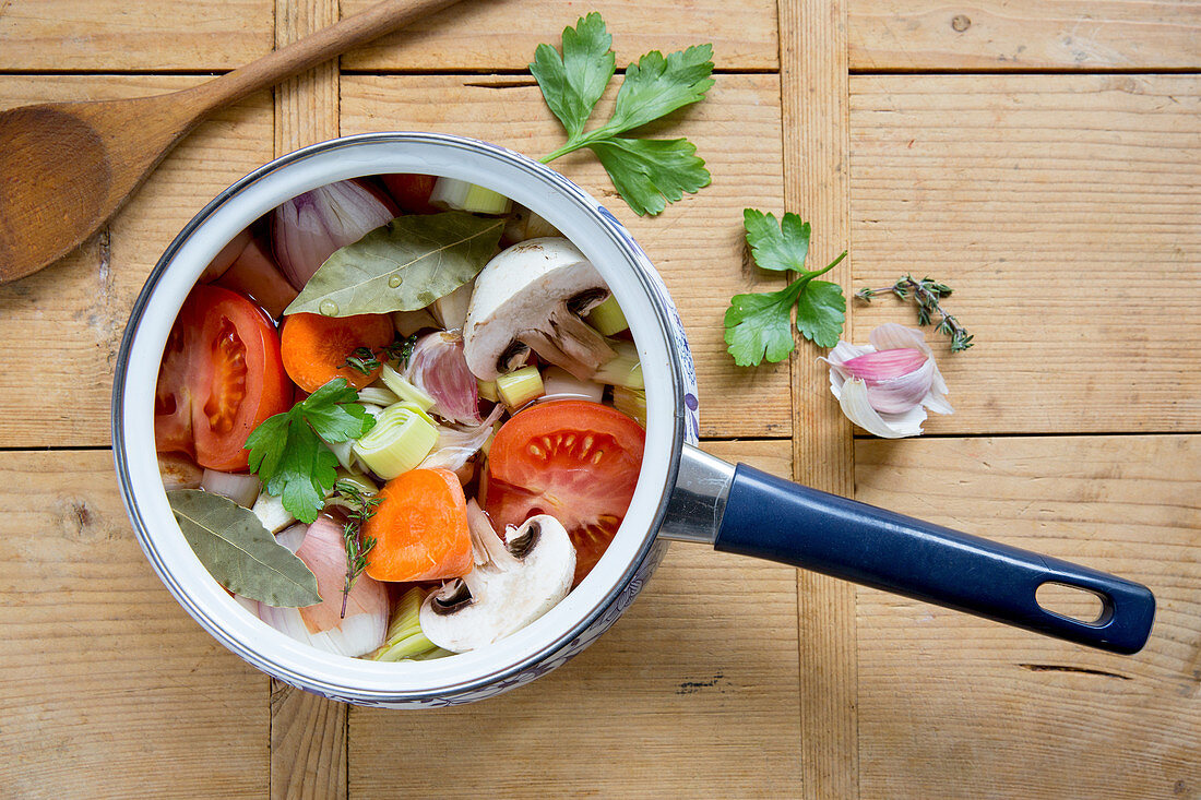 Ingredients for vegetable stock