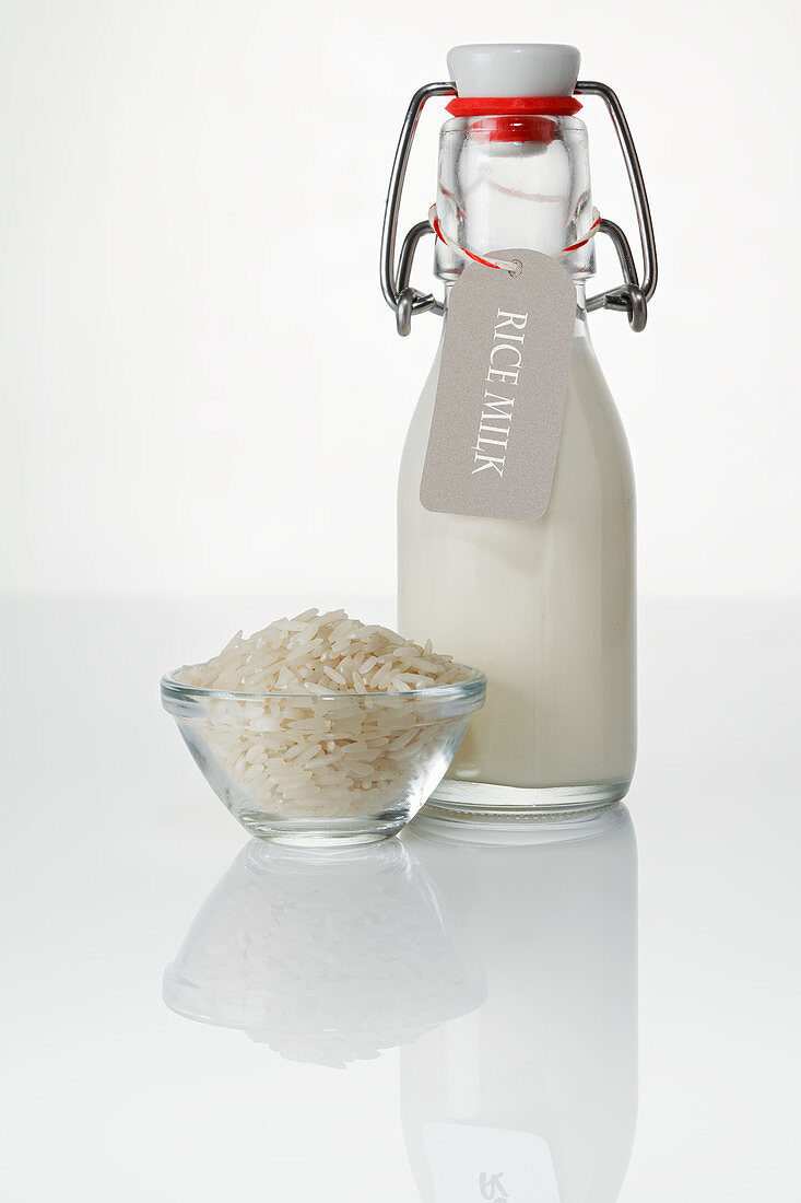 Rice milk and rice grains