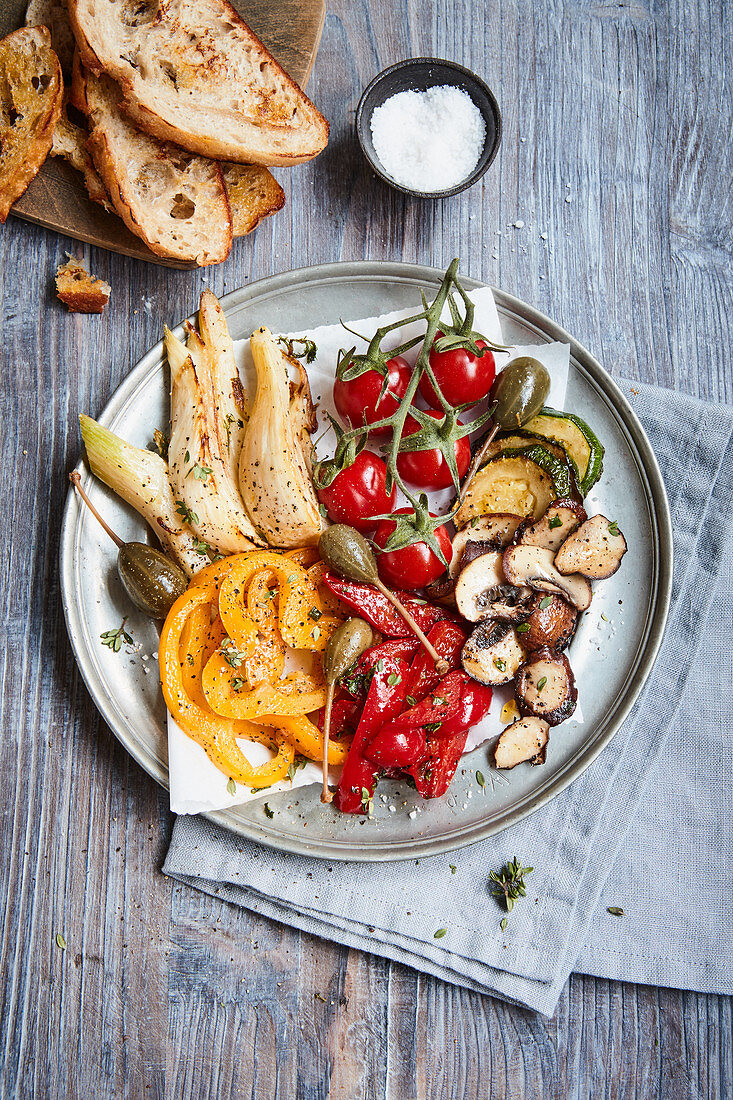 Vegan vegetable antipasti