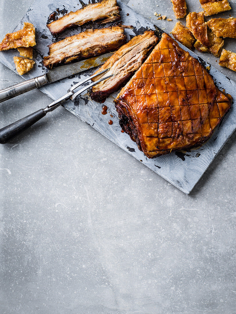 Crispy five-spice sriracha pork belly