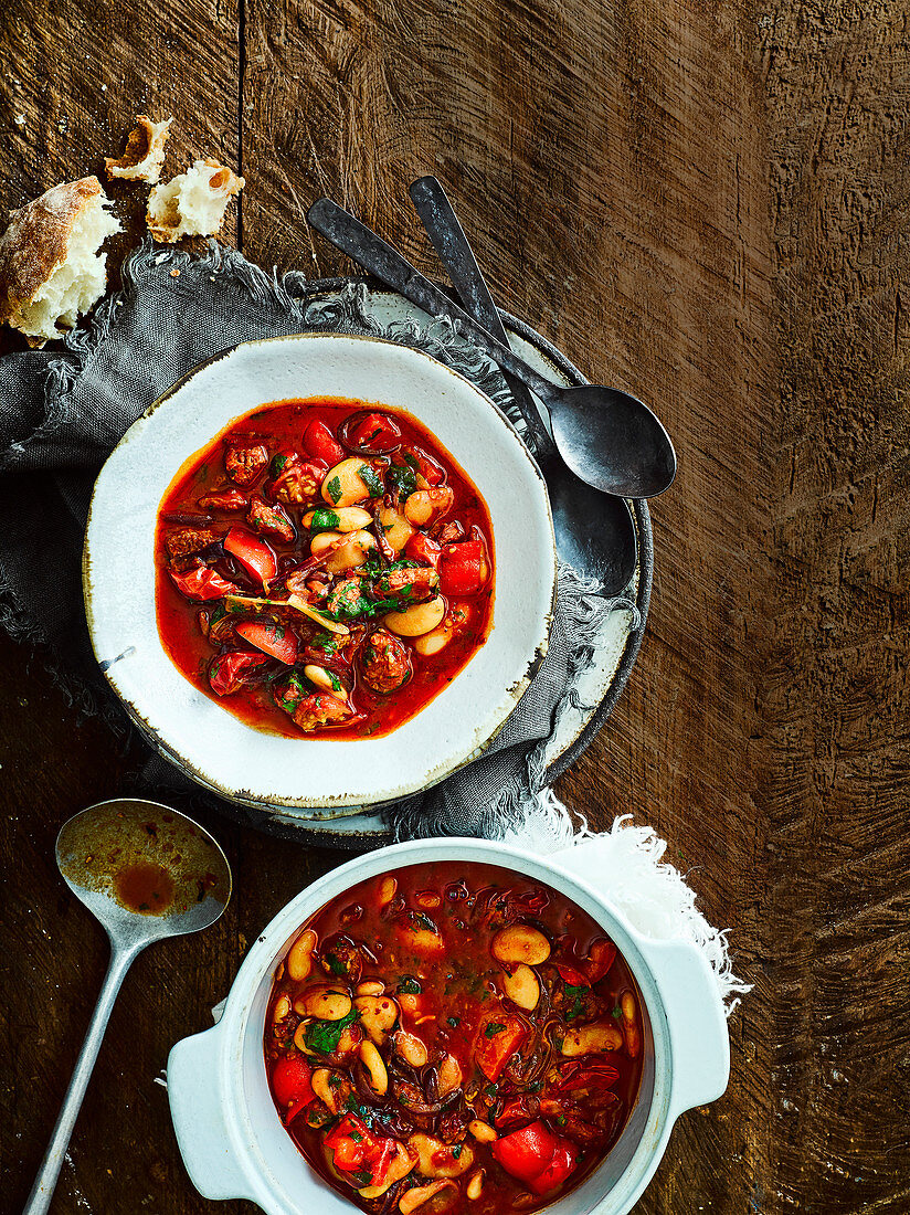 Chorizo and butter bean stew