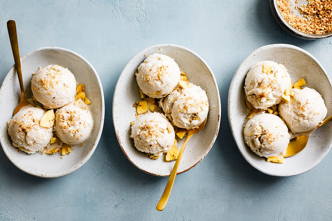 Coconut Ginger Ice Cream with Plantain Chips
