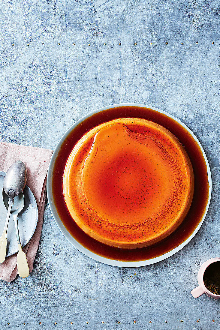 Microwave hazelnut crème caramel