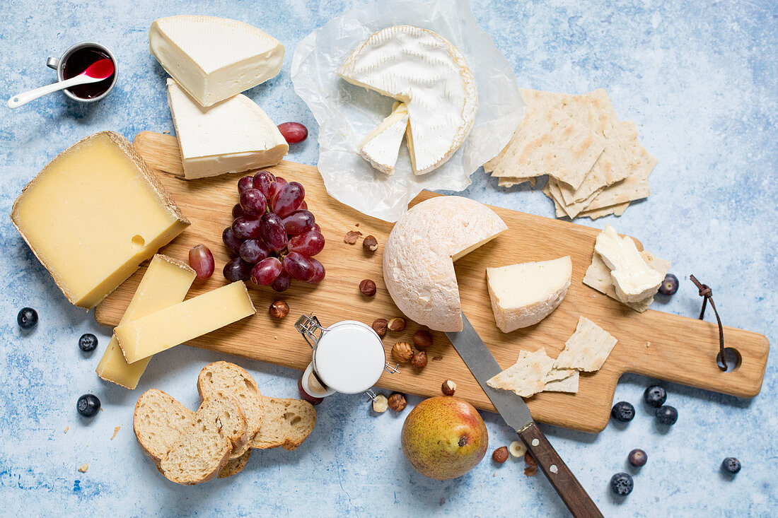 Various Processed Cheeses on Boards