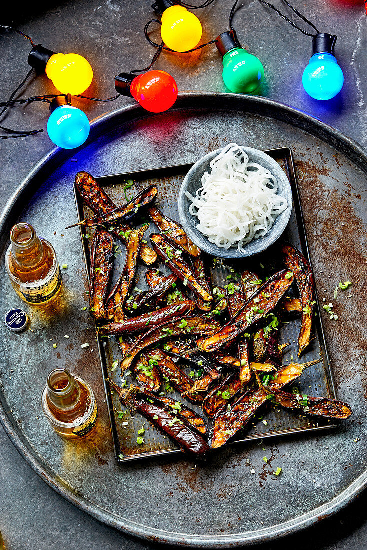 Smoky miso aubergines