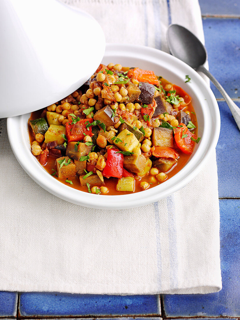 Moroccan vegetable and chickpea tagine
