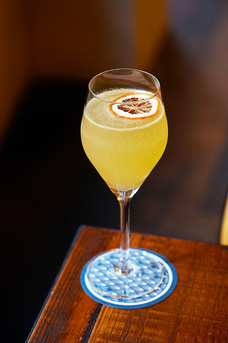 Sparkling orange juice in a glass