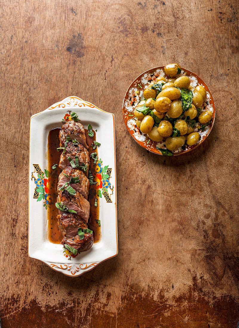 Pork tenderloin with madeira and sage