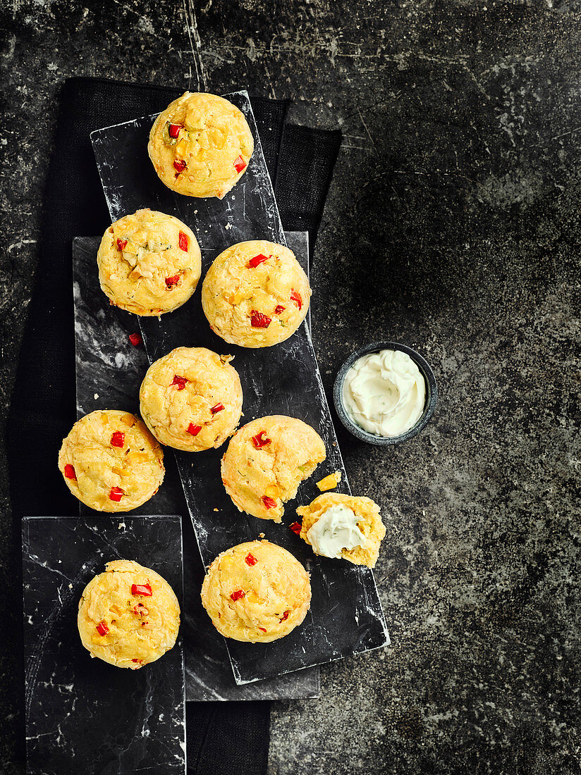 Mexican breakfast corn muffins