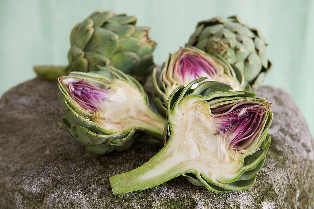 Artichokes, halved