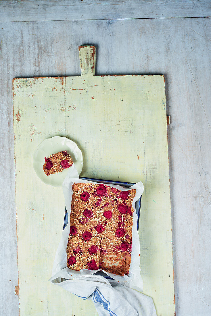 Pudding with Raspberries and Baked Oatmeal