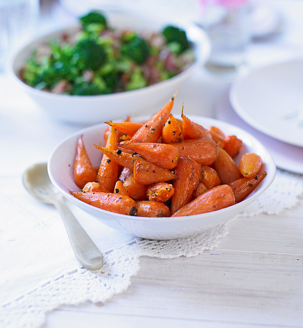 Honey roast carrots