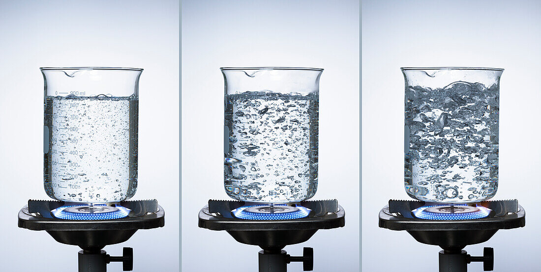 Water boiling progression