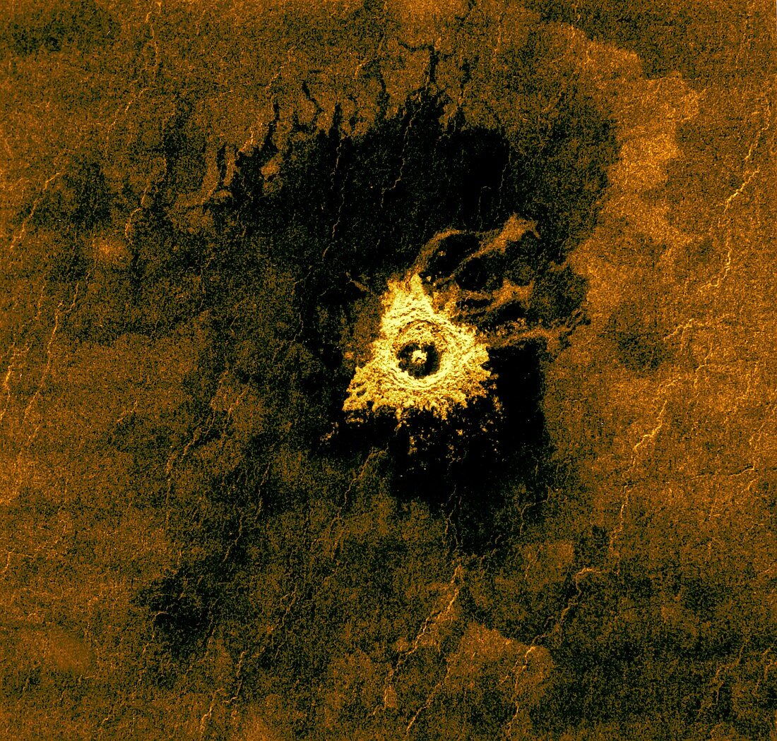 Jeanne crater, Venus, radar image