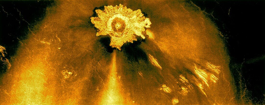 Adivar crater, Venus, radar image