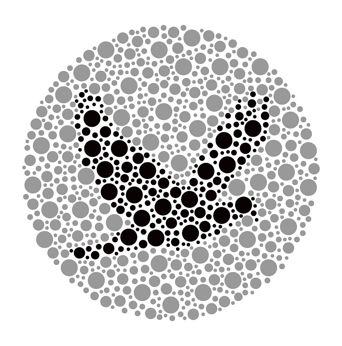 Colour blindness test chart, illustration