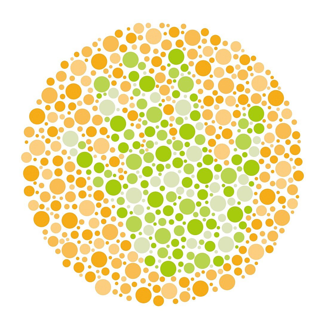 Colour blindness test chart, illustration