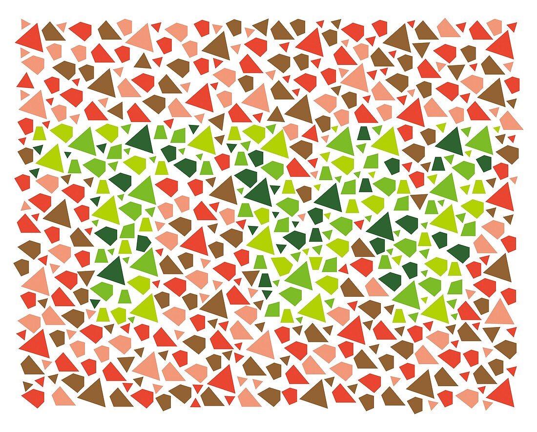 Colour blindness test chart, illustration