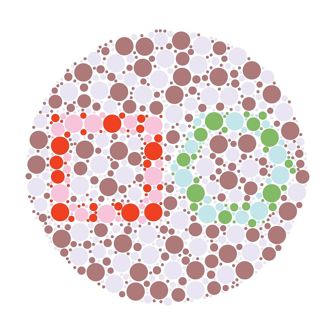 Colour blindness test chart, illustration