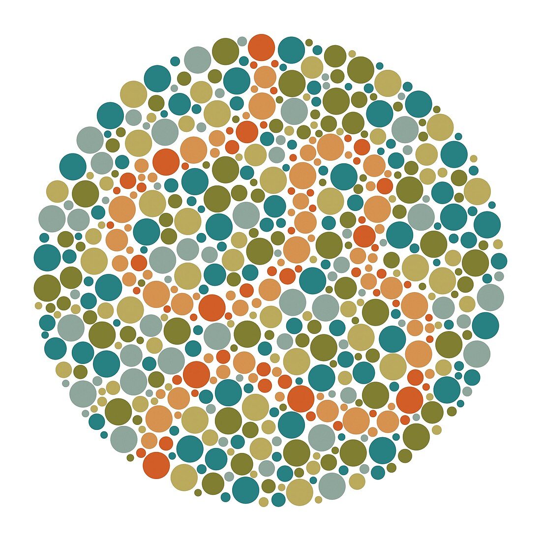 Colour blindness test chart, illustration