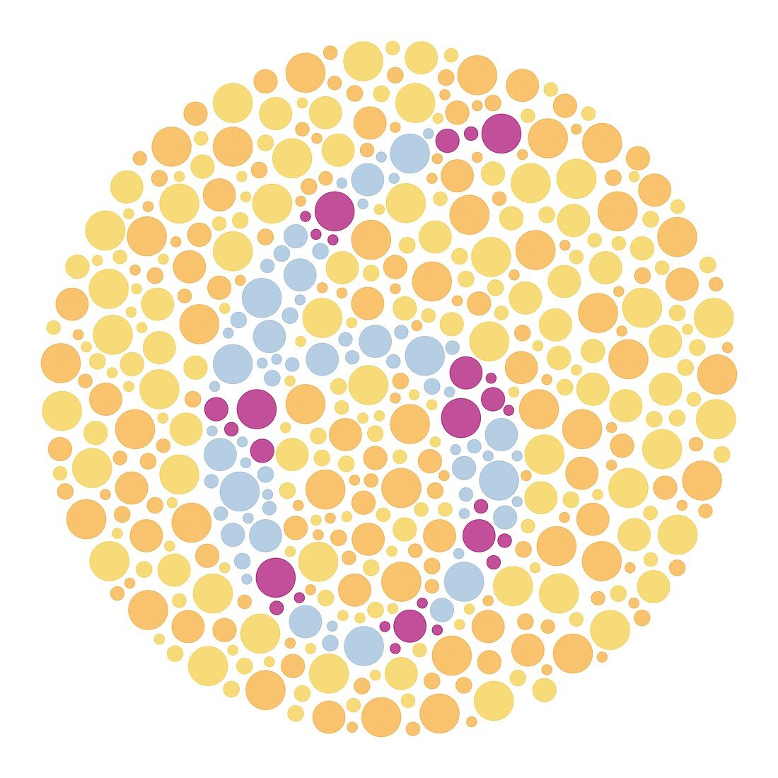 Colour blindness test chart, illustration