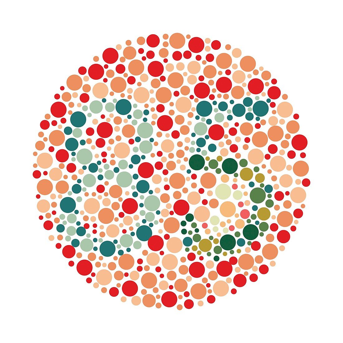 Colour blindness test chart, illustration