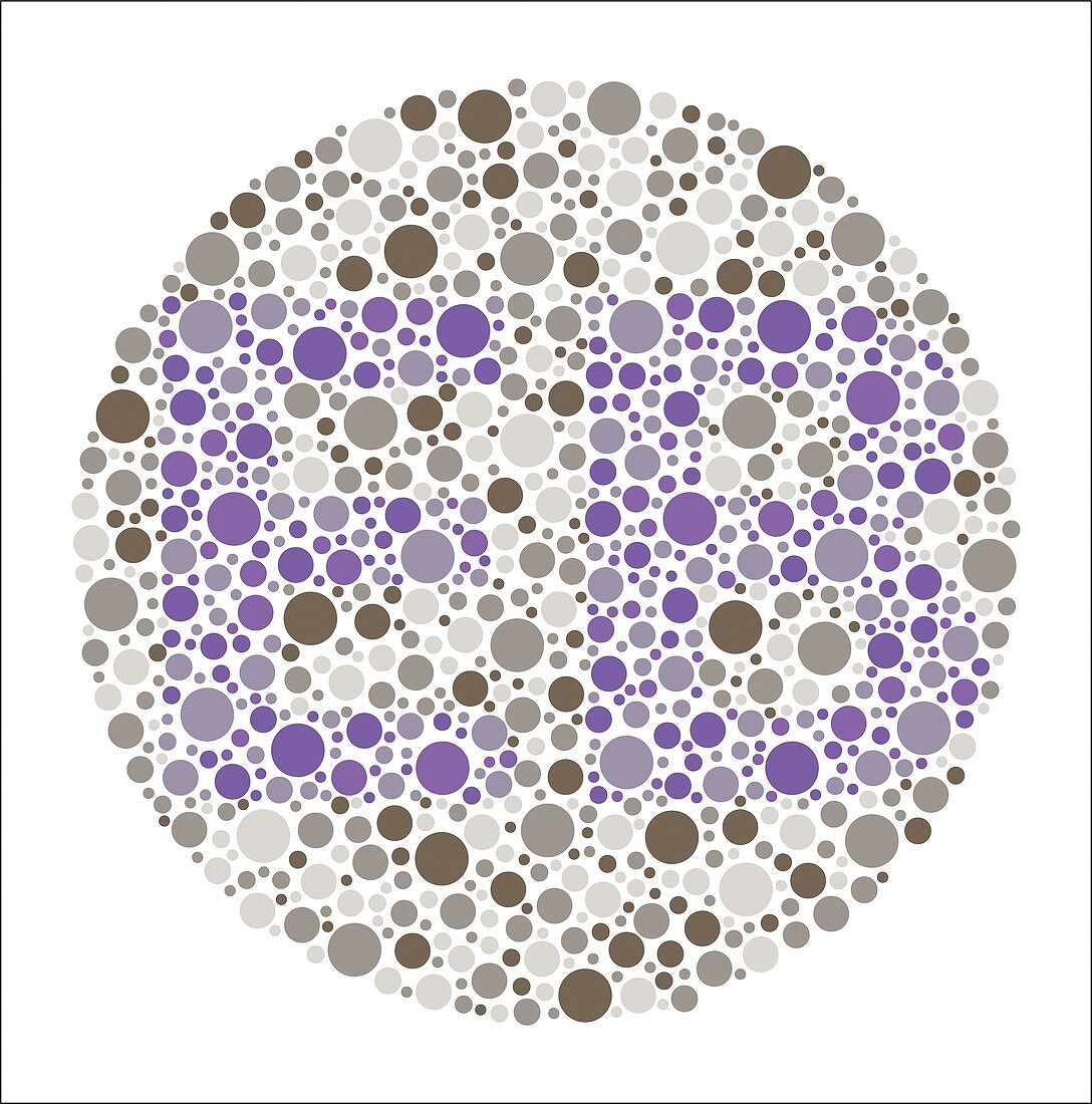 Colour blindness test chart, illustration