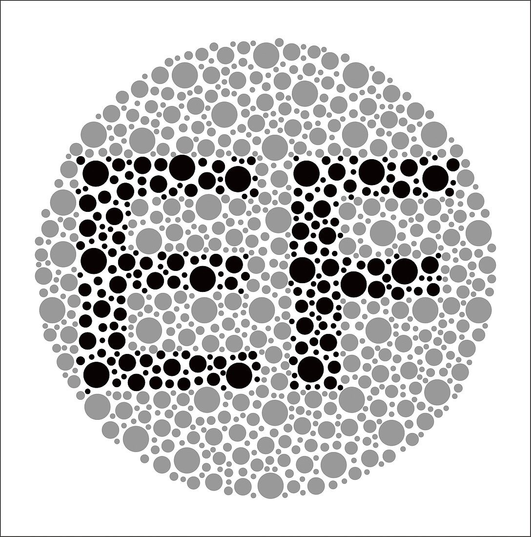 Colour blindness test chart, illustration