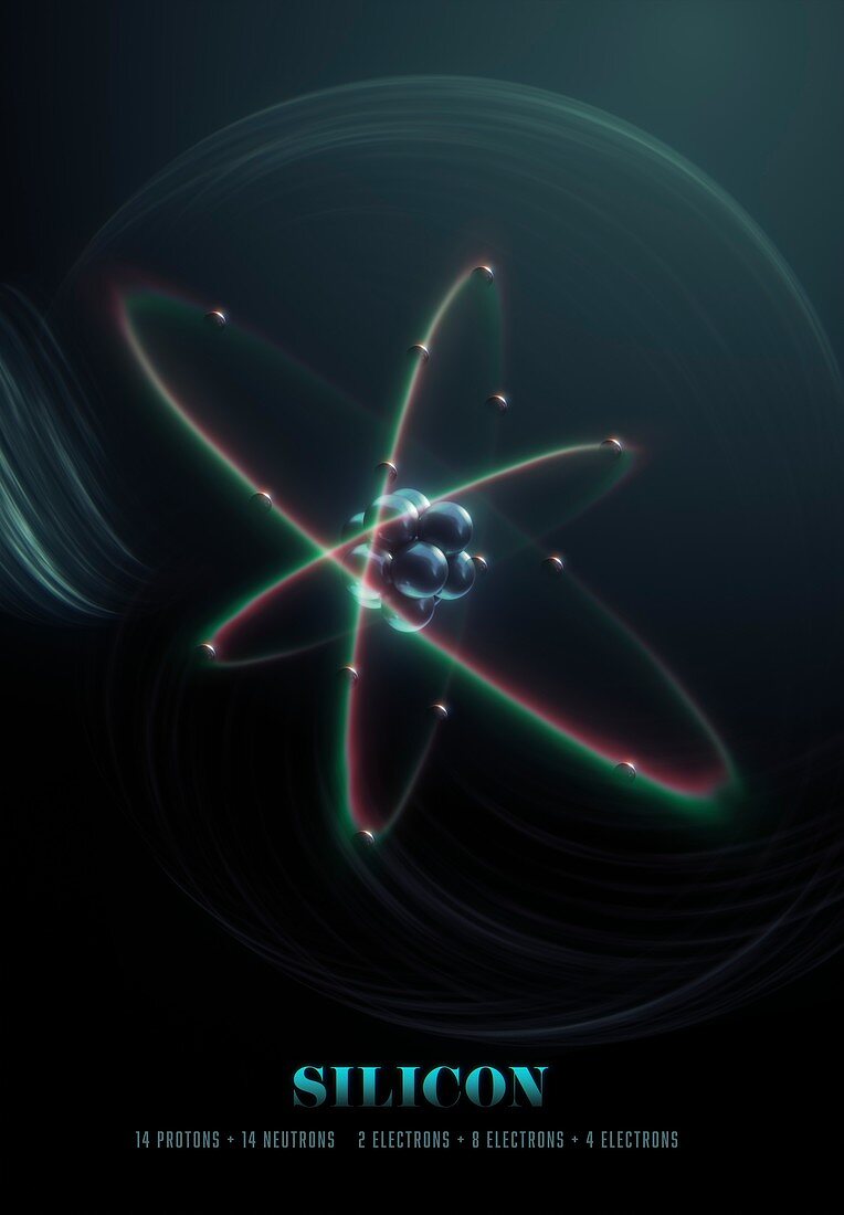 Silicon atom, illustration