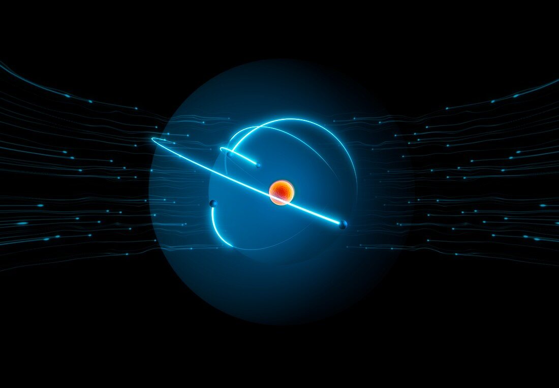 Electrons pushed into artificial atom orbit, illustration