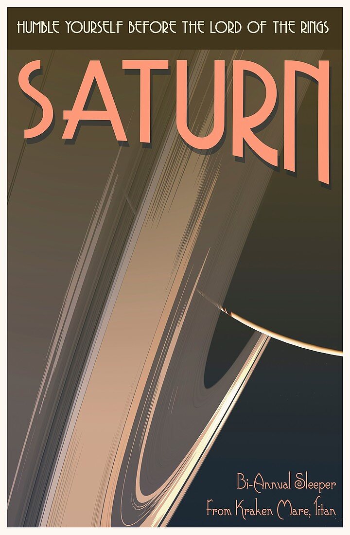 Saturn's Rings Travel Poster