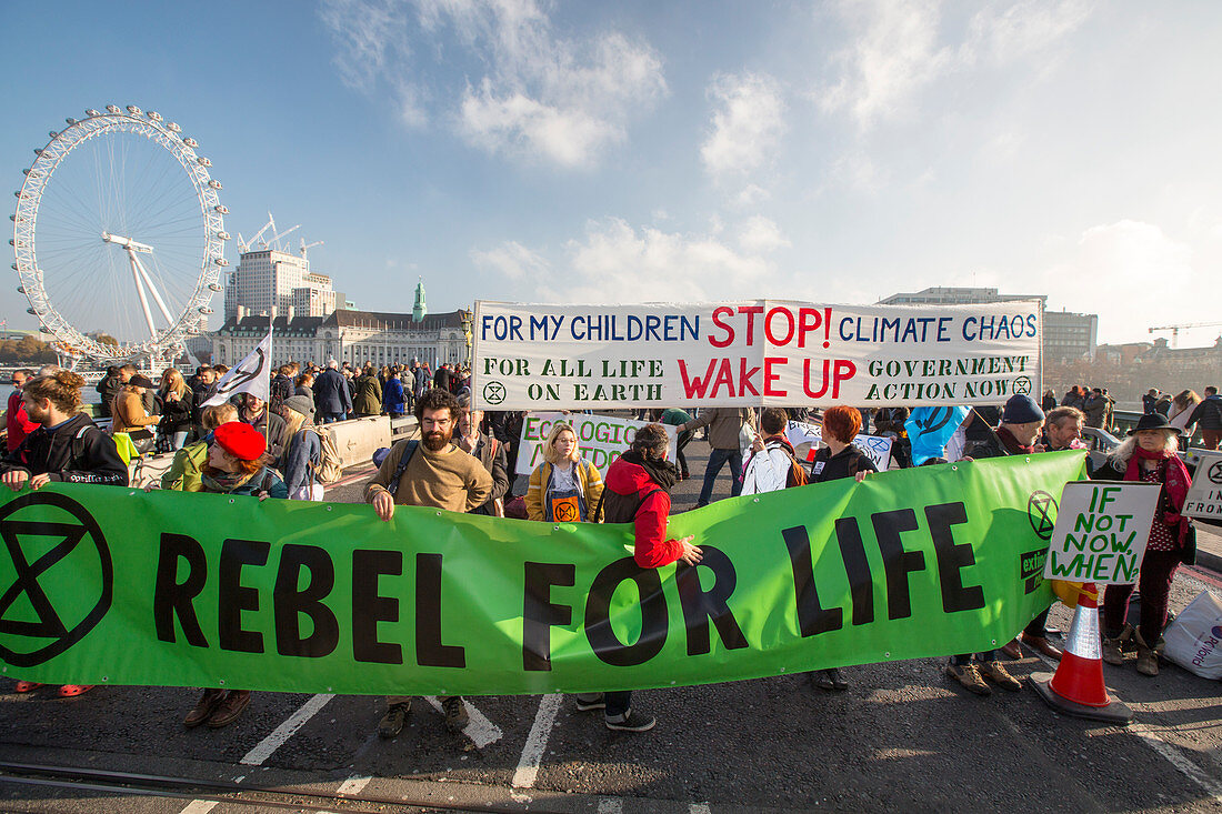 Extinction Rebellion protest, London, UK