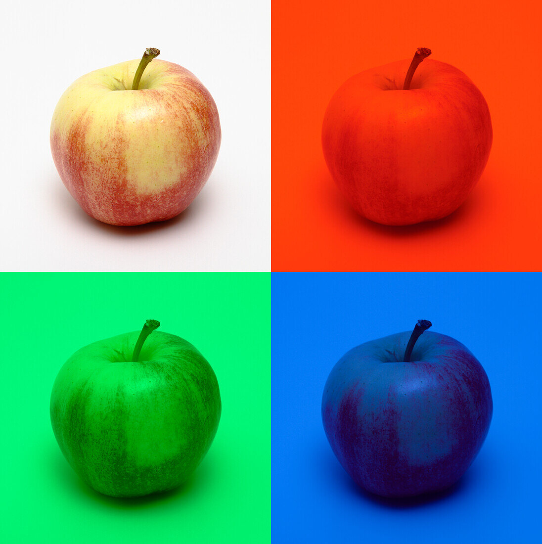 Apple in colored light