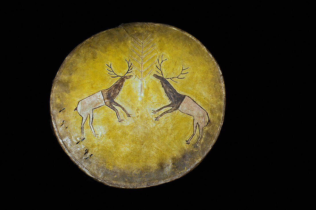 Drum with Painted Elk, Arapaho Tribe