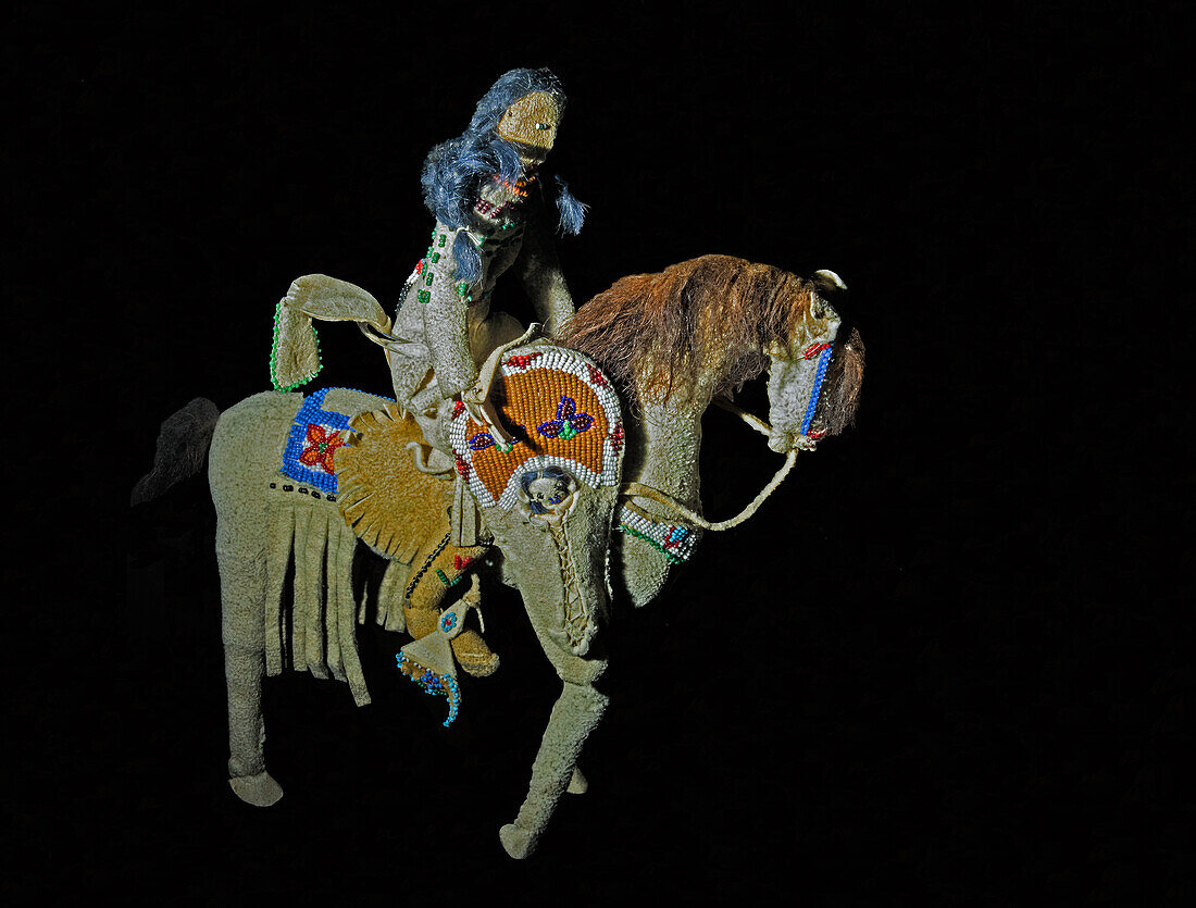 Horse and Rider Doll, Shoshone Tribe