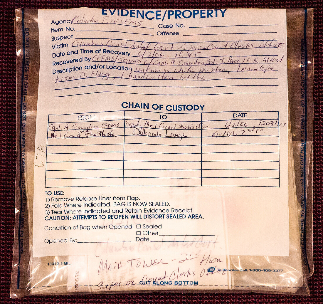 Chain of Custody Evidence Container