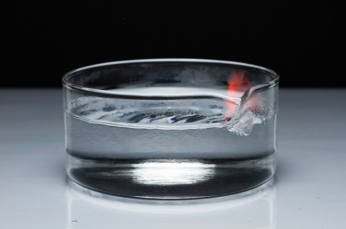Lithium reacts with water, 3 of 3