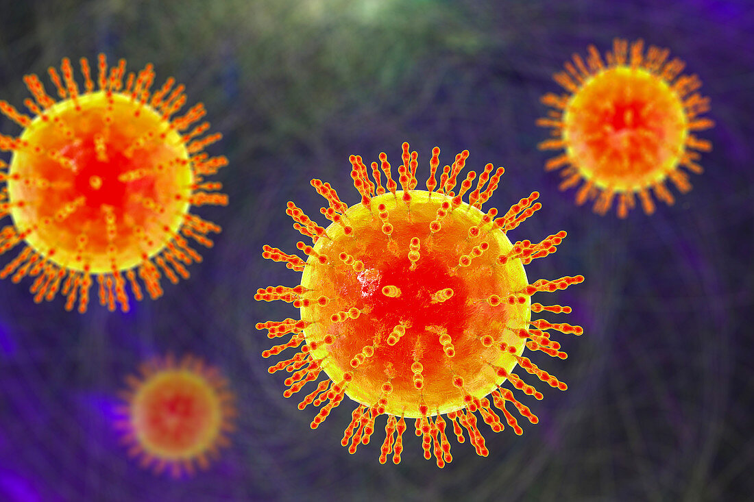 Virus particles, illustration