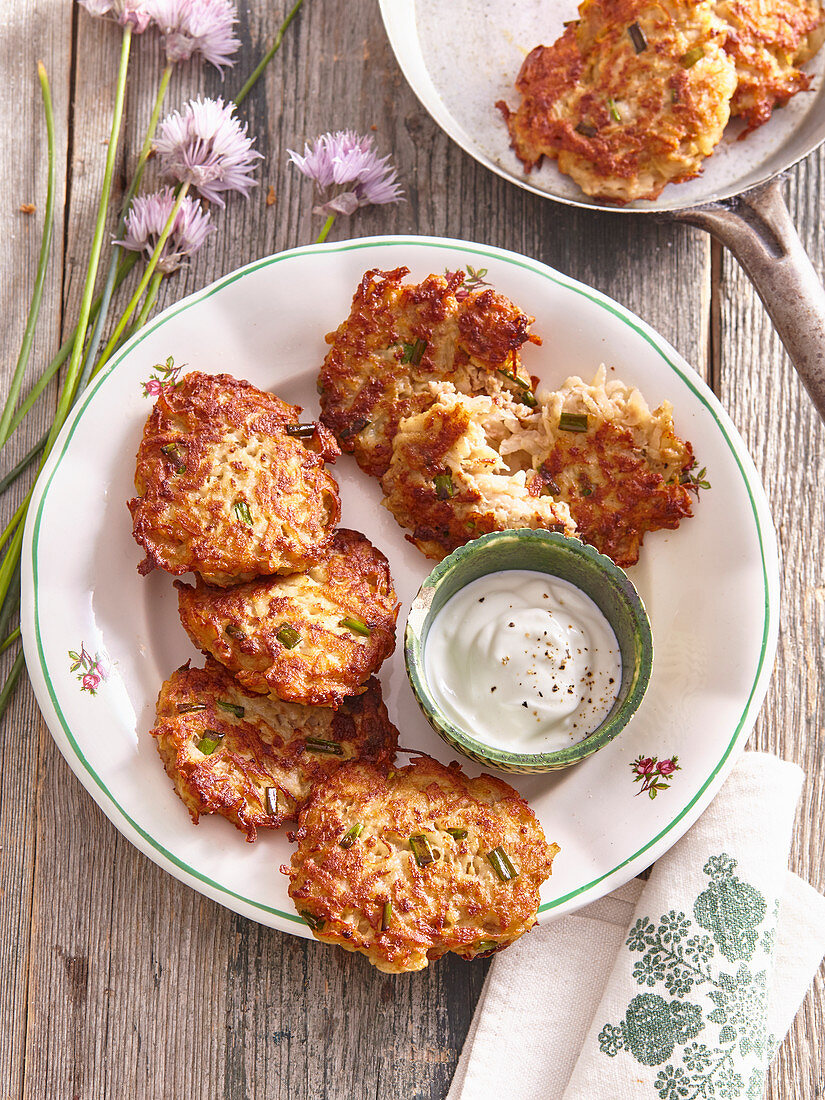 Potato pancakes with minced beef meat