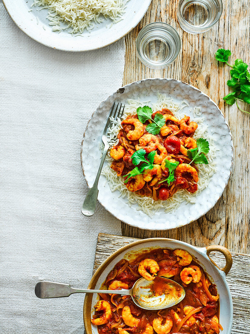 Tamarinden-Curry mit Garnelen