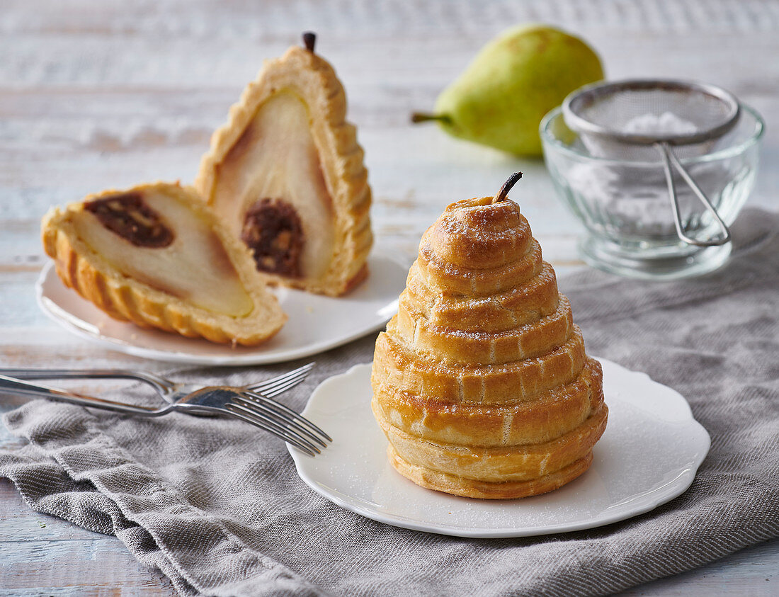 Stuffed pears in a bathrobe